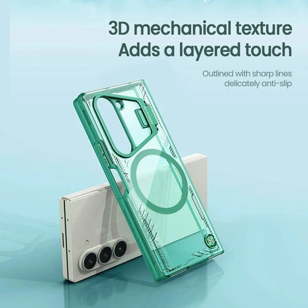 خرید قاب کریستالی مگ سیف کمرا استند Samsung Galaxy Z Fold 7 مارک نیلکین مدل Iceblade Fold Magnetic