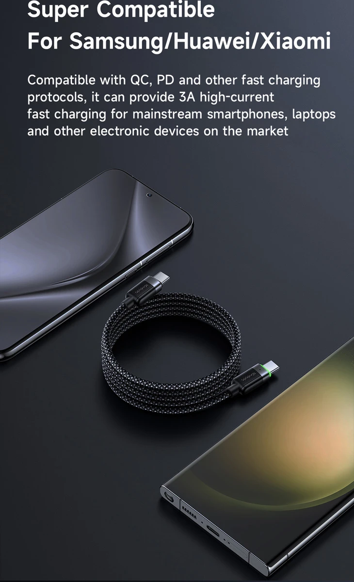 خرید کابل شارژ مغناطیسی 60 وات 1.2 متری دو سر Type-C مارک مک دودو مدل CA-200