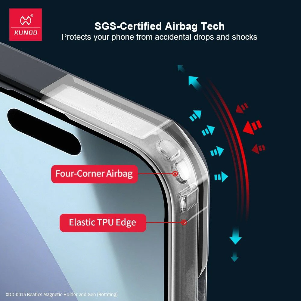 خرید گارد شفاف رینگ استند مگ سیف iPhone 17 Pro مارک XUNDD سری Beatle Holder
