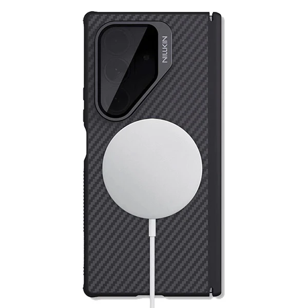 خرید گارد مگنتی کربنی کمرا استند شیشه ای Samsung Galaxy Z Fold 7 مارک نیلکین مدل CarboProp