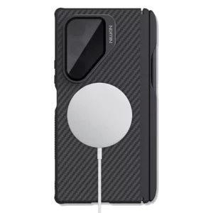 خرید گارد مگنتی کربنی کمرا استند شیشه ای Samsung Galaxy Z Fold 7 مارک نیلکین مدل CarboProp با درگاه قلم
