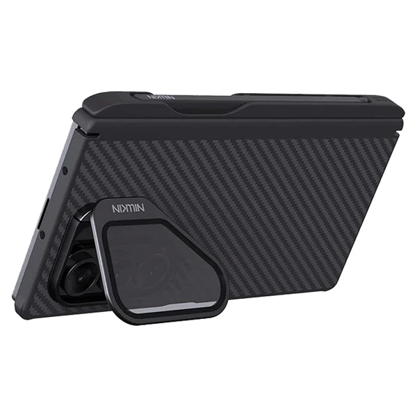 خرید گارد مگنتی کربنی کمرا استند شیشه ای Samsung Galaxy Z Fold 7 مارک نیلکین مدل CarboProp با درگاه قلم