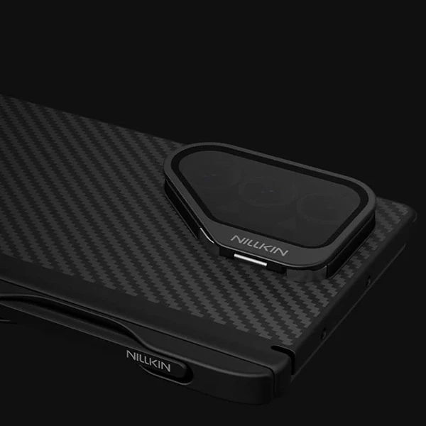 خرید گارد مگنتی کربنی کمرا استند شیشه ای Samsung Galaxy Z Fold 7 مارک نیلکین مدل CarboProp با درگاه قلم