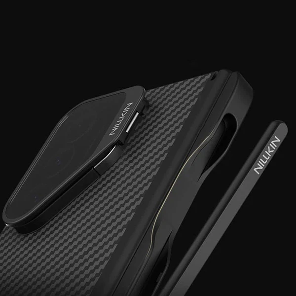 خرید گارد مگنتی کربنی کمرا استند شیشه ای Samsung Galaxy Z Fold 7 مارک نیلکین مدل CarboProp با درگاه قلم