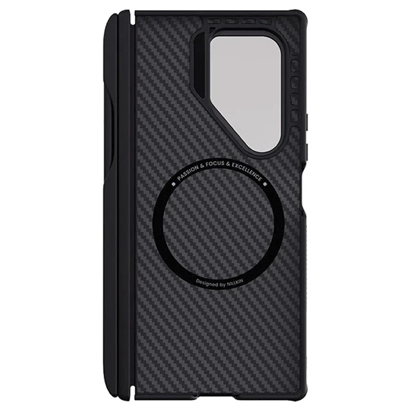 خرید گارد مگنتی کربنی کمرا استند شیشه ای Samsung Galaxy Z Fold 7 مارک نیلکین مدل CarboProp با درگاه قلم