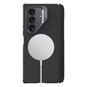 خرید گارد مگنتی کربنی کمرا استند فلزی Samsung Galaxy Z Fold 7 مارک نیلکین مدل CarboProp با درگاه قلم