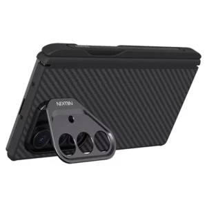 خرید گارد مگنتی کربنی کمرا استند فلزی Samsung Galaxy Z Fold 7 مارک نیلکین مدل CarboProp با درگاه قلم