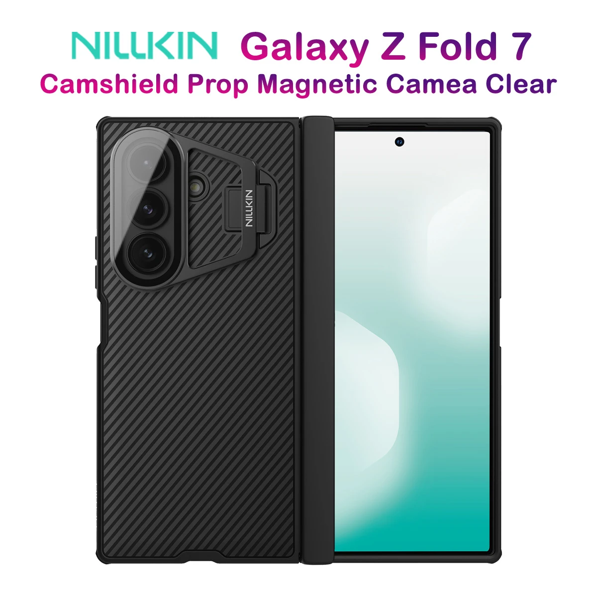 خرید گارد مگنتی کمرا استند شیشه‌ای Samsung Galaxy Z Fold 7 مارک نیلکین مدل Camshield Prop