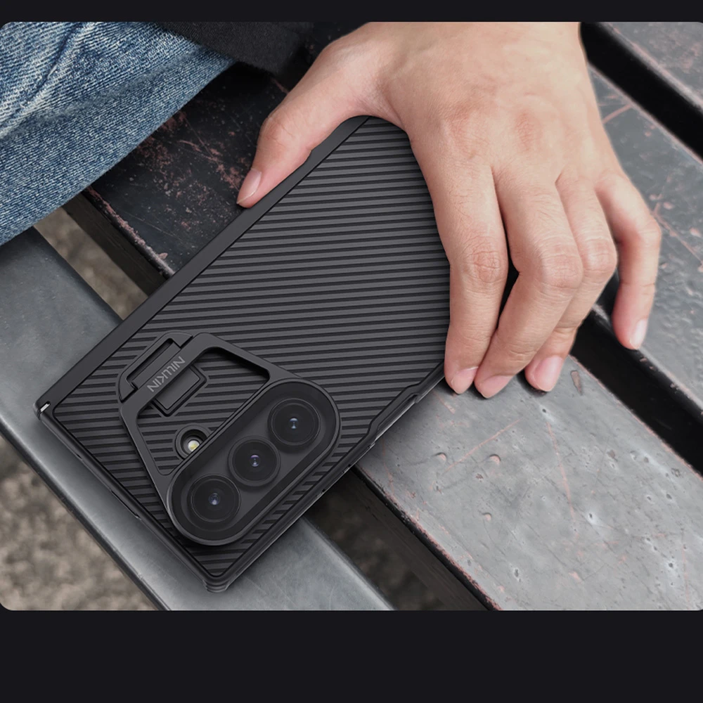 خرید گارد مگنتی کمرا استند شیشه‌ای Samsung Galaxy Z Fold 7 مارک نیلکین مدل Camshield Prop