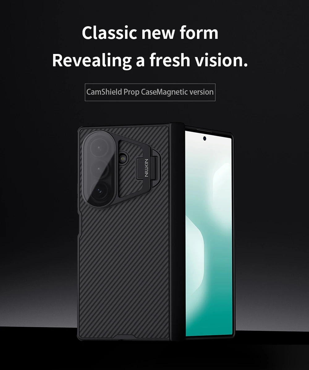 خرید گارد مگنتی کمرا استند شیشه‌ای Samsung Galaxy Z Fold 7 مارک نیلکین مدل Camshield Prop