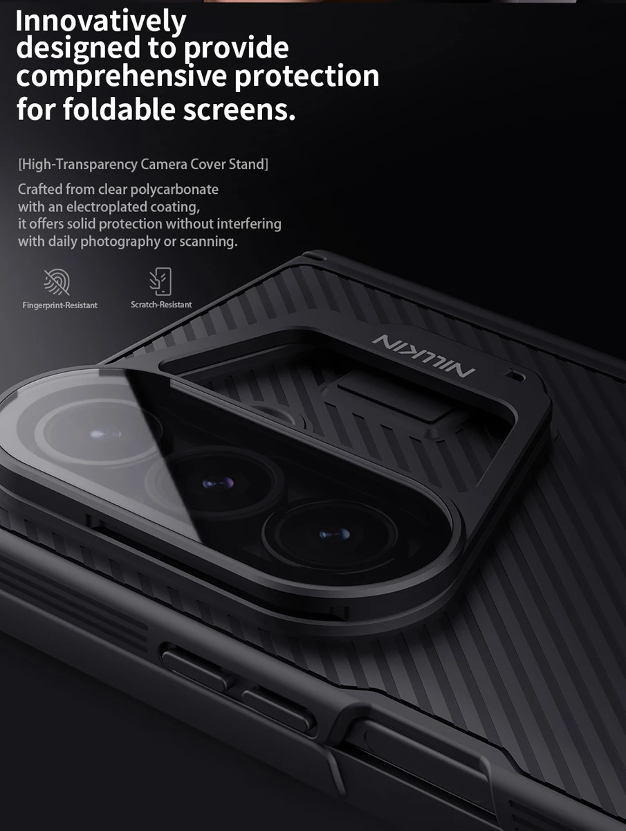 خرید گارد مگنتی کمرا استند شیشه‌ای Samsung Galaxy Z Fold 7 مارک نیلکین مدل Camshield Prop