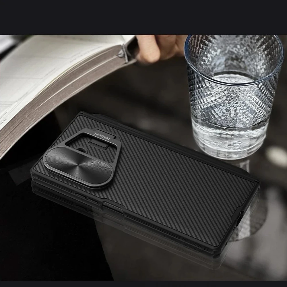 خرید گارد مگنتی کمرا استند فلزی قلم دار Samsung Galaxy Z Fold 7 مارک نیلکین مدل Camshield Prop