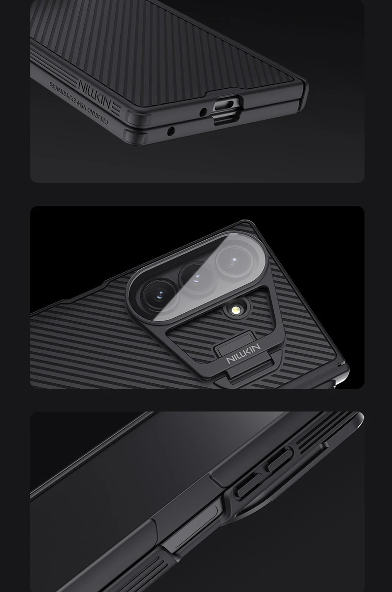 خرید گارد کمرا استند شیشه‌ای قلم دار Samsung Galaxy Z Fold 7 مارک نیلکین مدل Camshield Prop