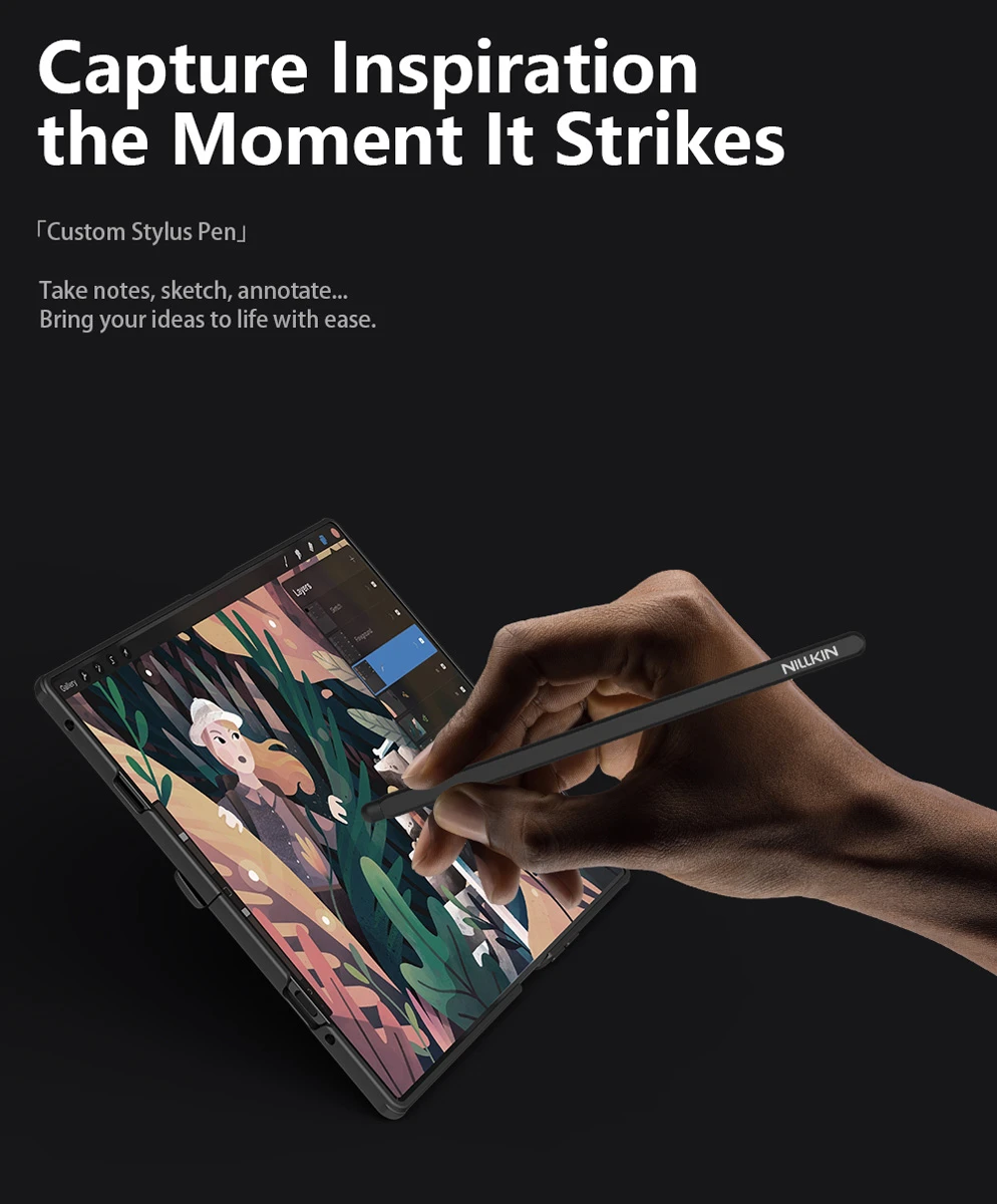 خرید گارد کمرا استند شیشه‌ای قلم دار Samsung Galaxy Z Fold 7 مارک نیلکین مدل Camshield Prop