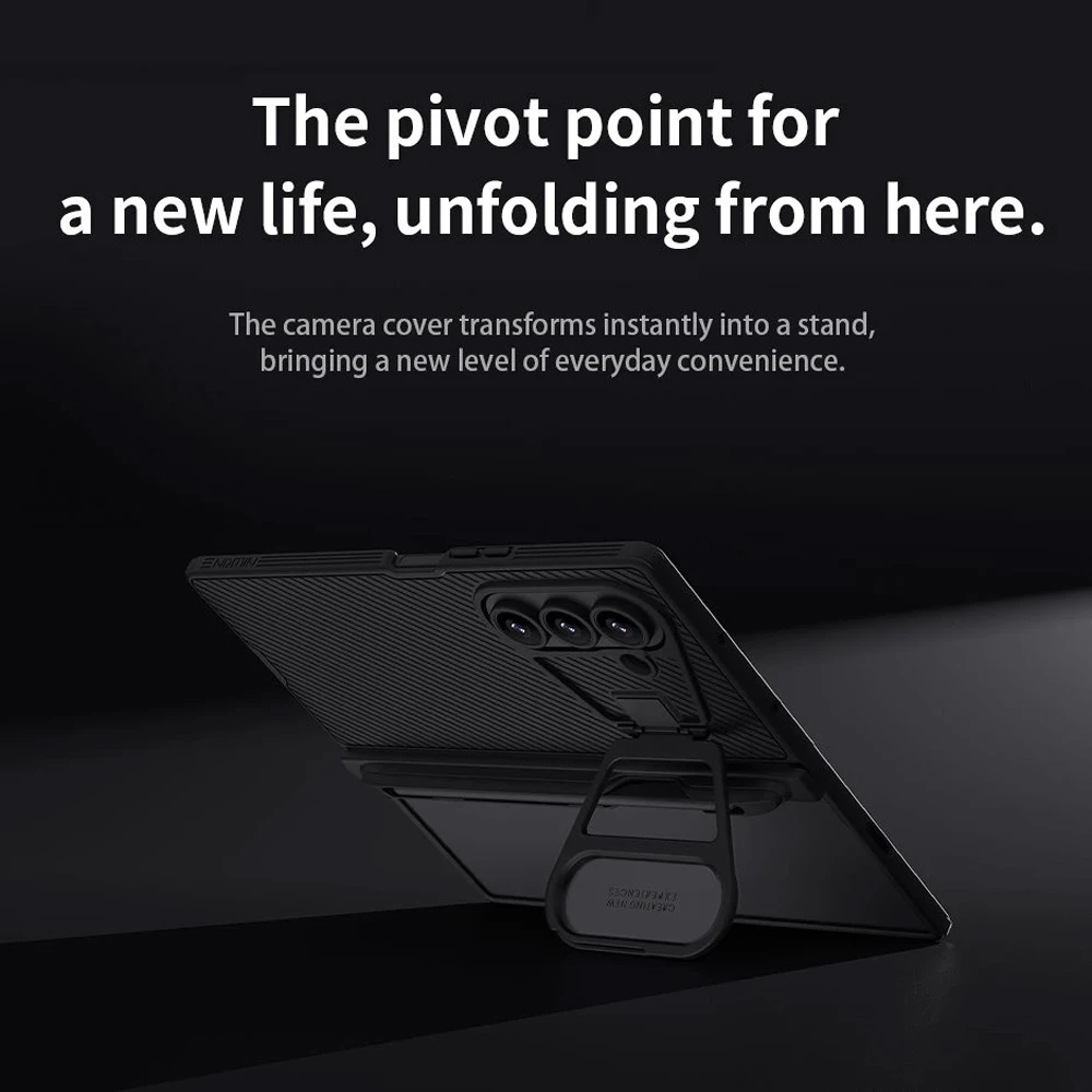 خرید گارد کمرا استند فلزی قلم دار Samsung Galaxy Z Fold 7 مارک نیلکین مدل Camshield Prop