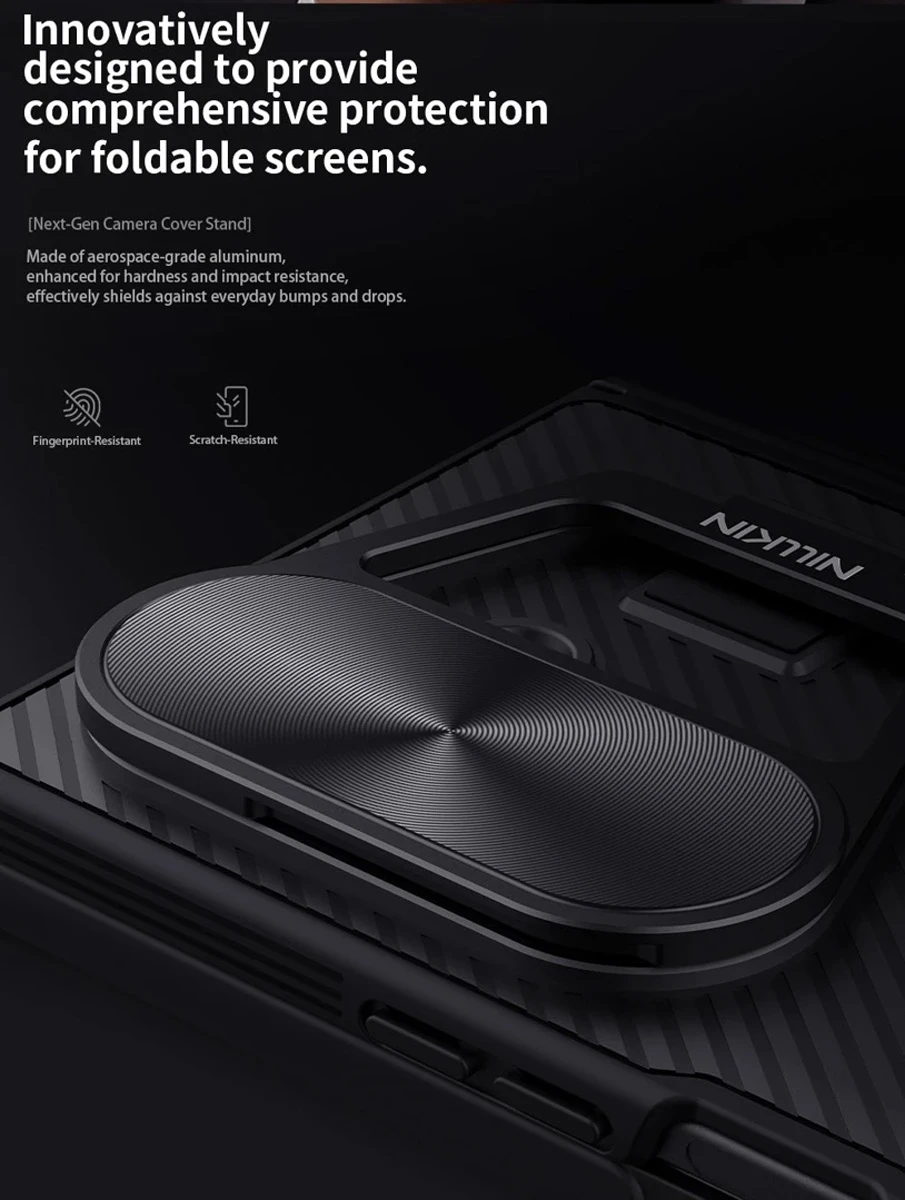 خرید گارد کمرا استند فلزی قلم دار Samsung Galaxy Z Fold 7 مارک نیلکین مدل Camshield Prop