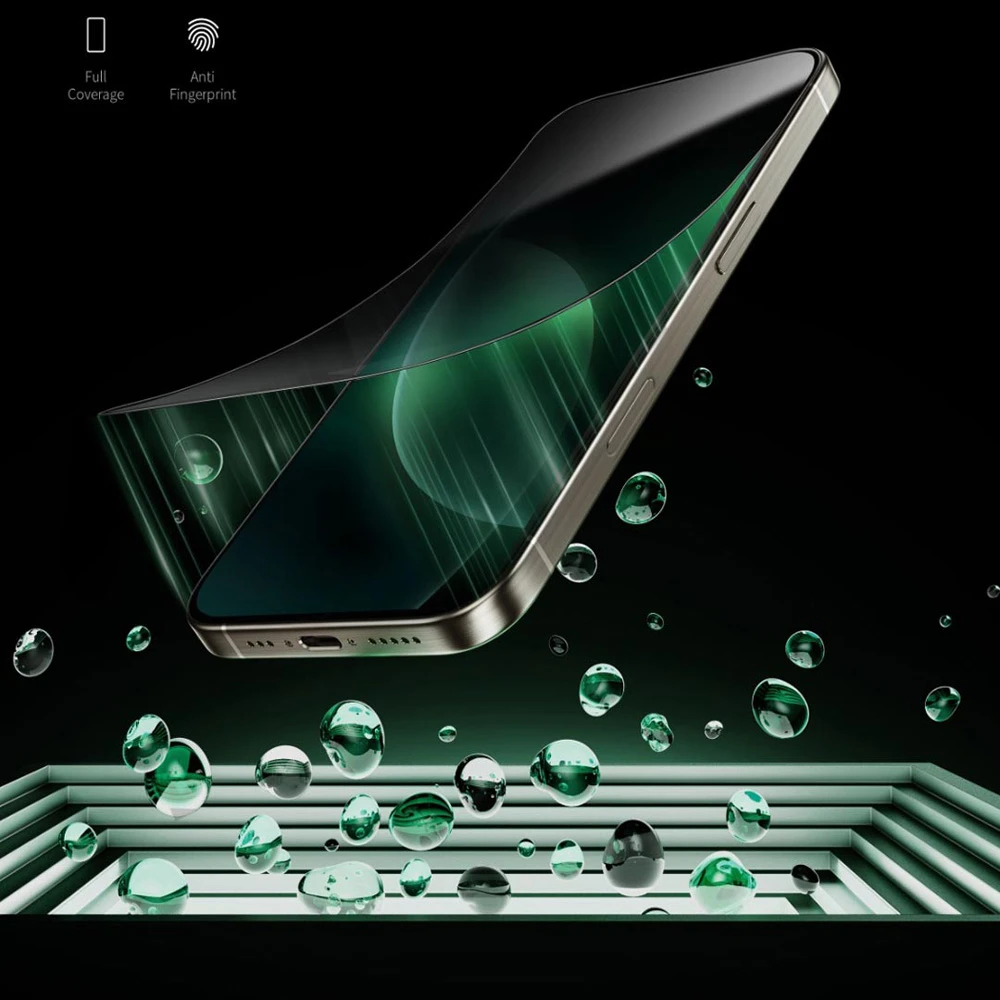 خرید گلس حریم شخصی iPhone 17 Pro Max مارک Green Lion مدل 9H Steve Privacy