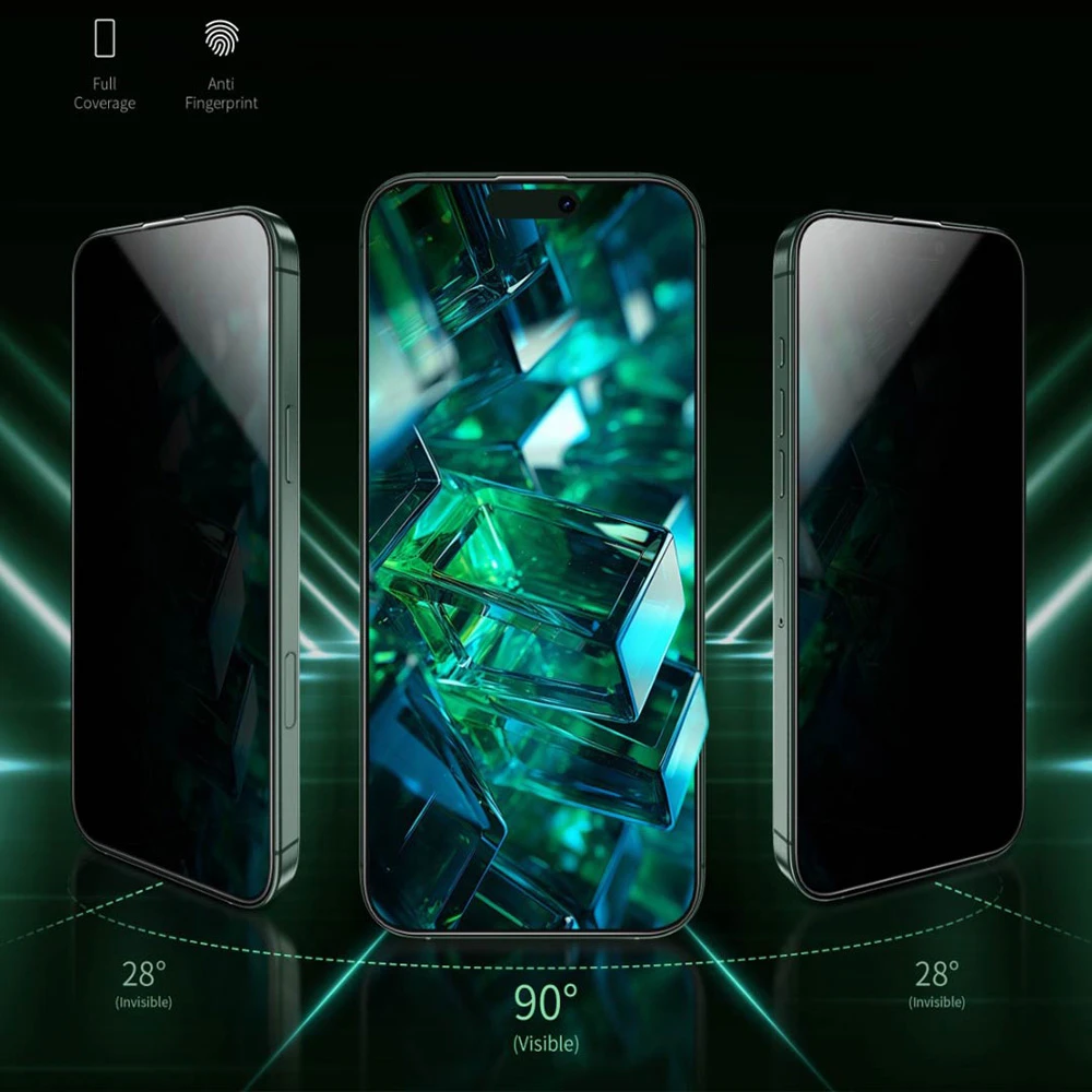 خرید گلس حریم شخصی iPhone 17 Pro مارک Green Lion مدل 9H Steve Privacy