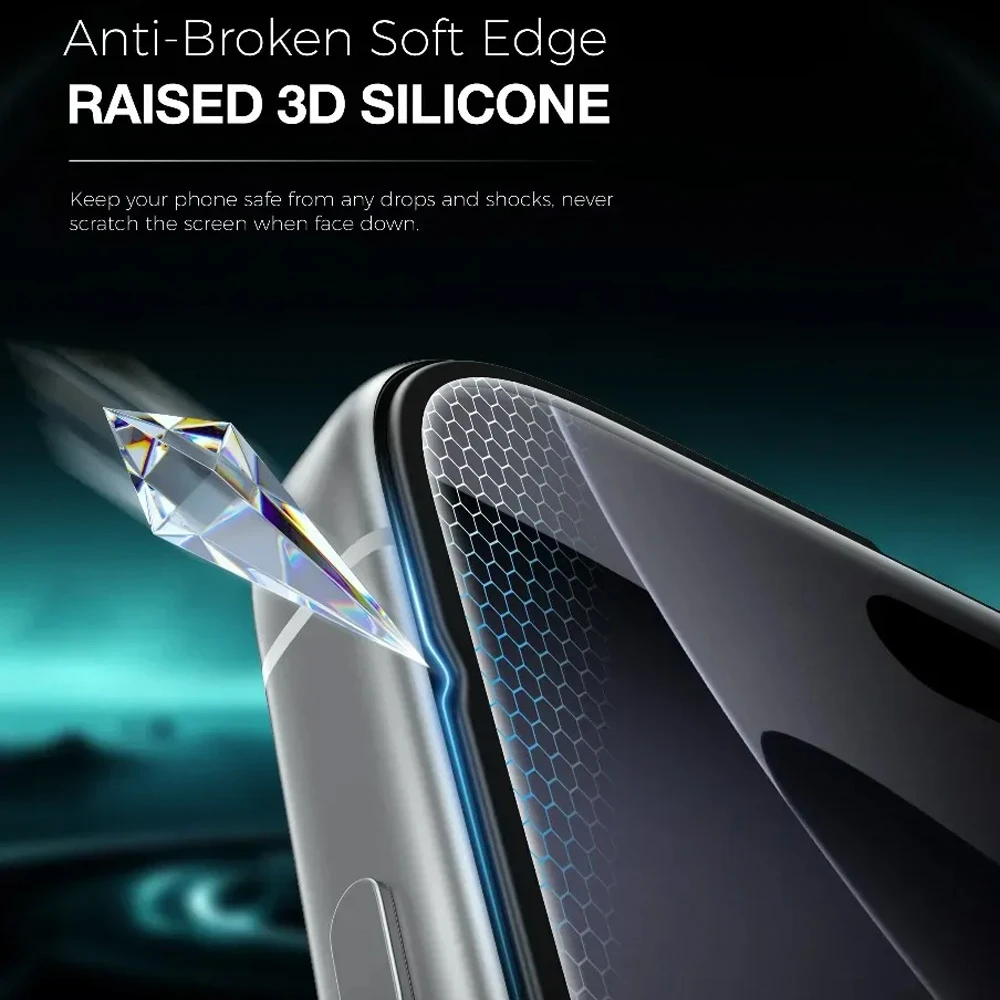 خرید گلس شفاف سیلیکون پلاس iPhone 17 برند Green Lion مدل 3D Silicone Plus