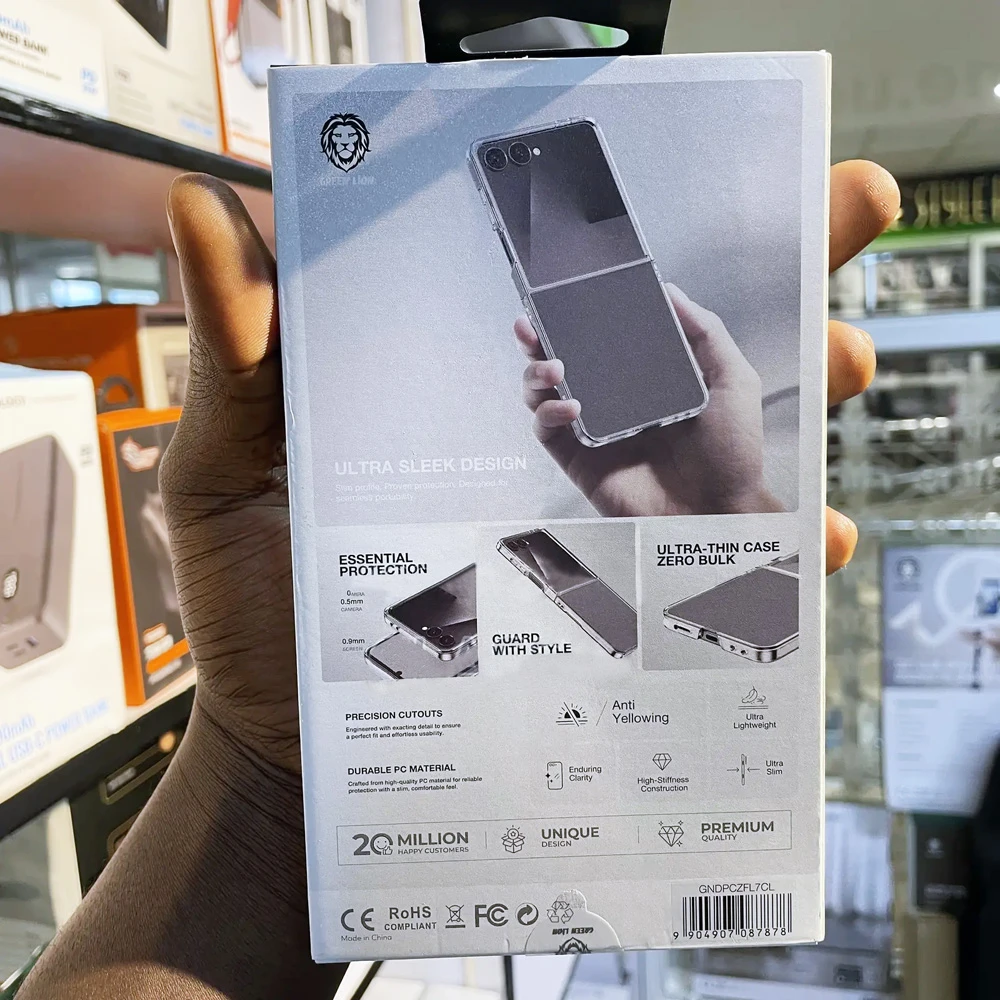 قاب Delgado تمام شفاف Samsung Galaxy Z Flip 7 مارک Green Lion