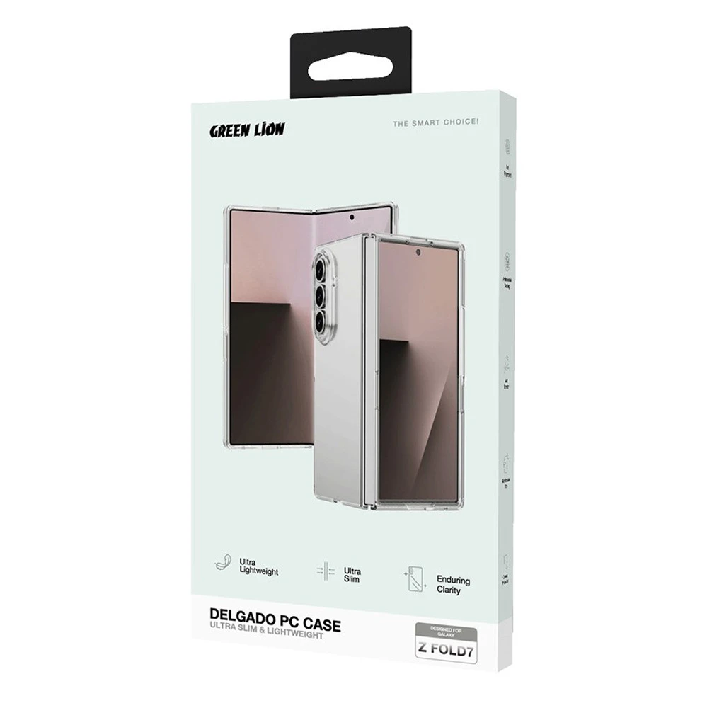 قاب Delgado تمام شفاف Samsung Galaxy Z Fold 7 مارک Green Lion