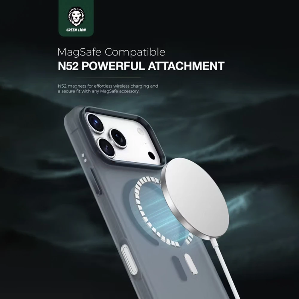 قاب مات مگ سیف iPhone 17 Pro Max مدل Matte Magsafe X مارک Green Lion