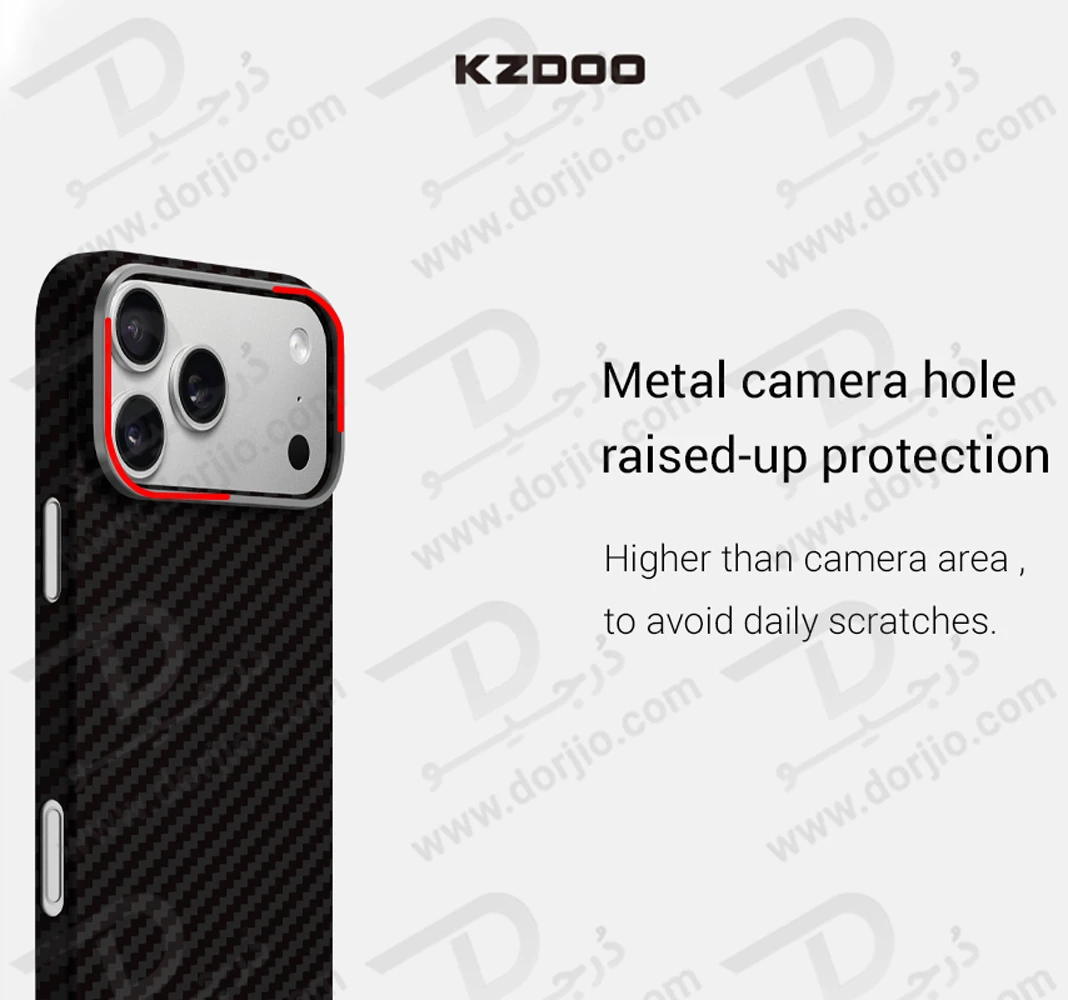 قاب محافظ فیبری iPhone 17 Pro مدل Keivlar مارک KZDOO