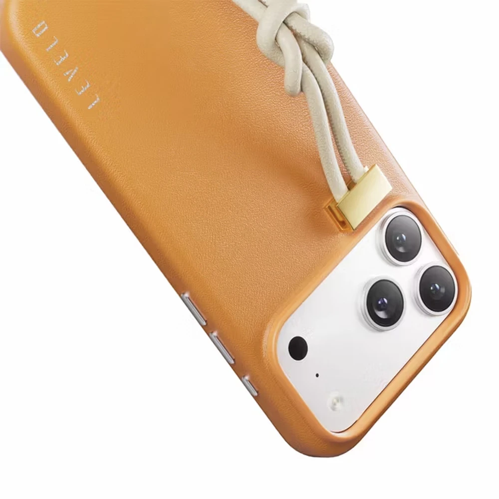 قاب چرمی بند دار iPhone 17 Pro Max مدل Polaris مارک Levelo