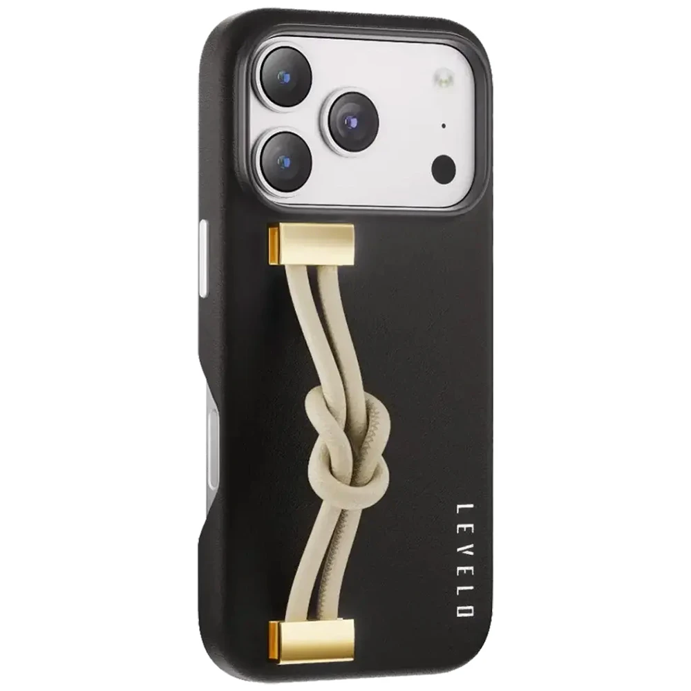 قاب چرمی بند دار iPhone 17 Pro Max مدل Polaris مارک Levelo