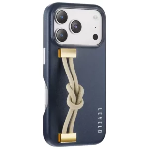 قاب چرمی بند دار iPhone 17 Pro Max مدل Polaris مارک Levelo