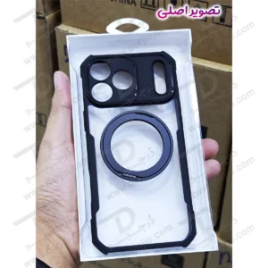 گارد شفاف رینگ استند 360 درجه مگ سیف iPhone 17 Pro Max مارک XUNDD سری Beatle Rotatable