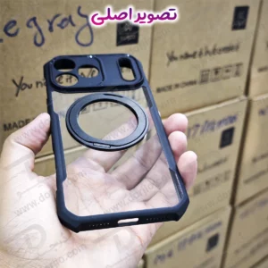 گارد شفاف رینگ استند 360 درجه مگ سیف iPhone 17 Pro Max مارک XUNDD سری Beatle Rotatable