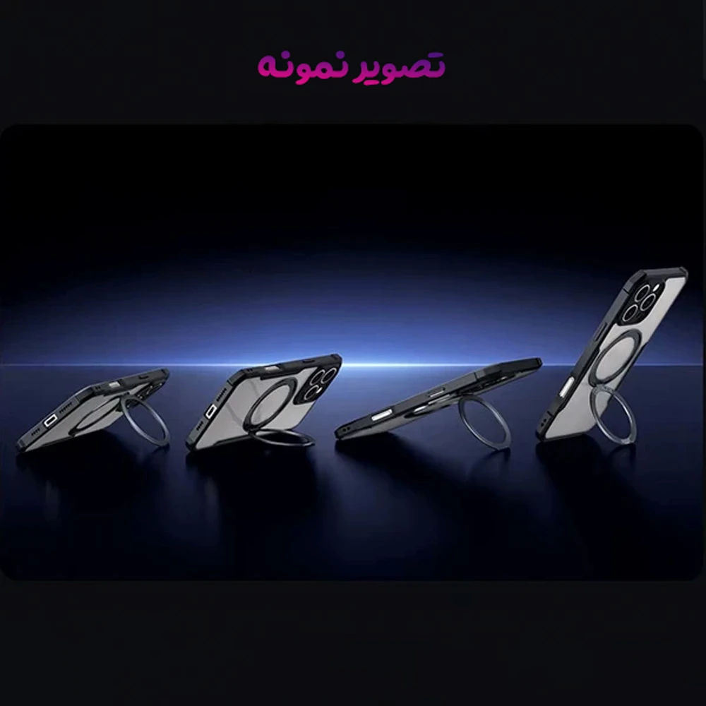 گارد شفاف رینگ استند 360 درجه مگ سیف iPhone 17 مارک XUNDD سری Beatle Rotatable