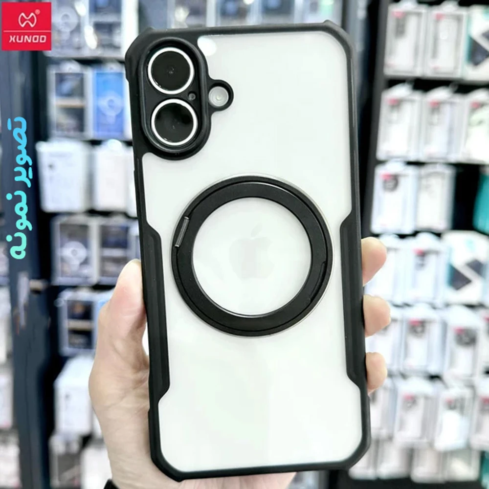 گارد شفاف رینگ استند 360 درجه مگ سیف iPhone 17 مارک XUNDD سری Beatle Rotatable گارد شفاف رینگ استند 360 درجه مگ سیف iPhone 17 مارک XUNDD سری Beatle Rotatable