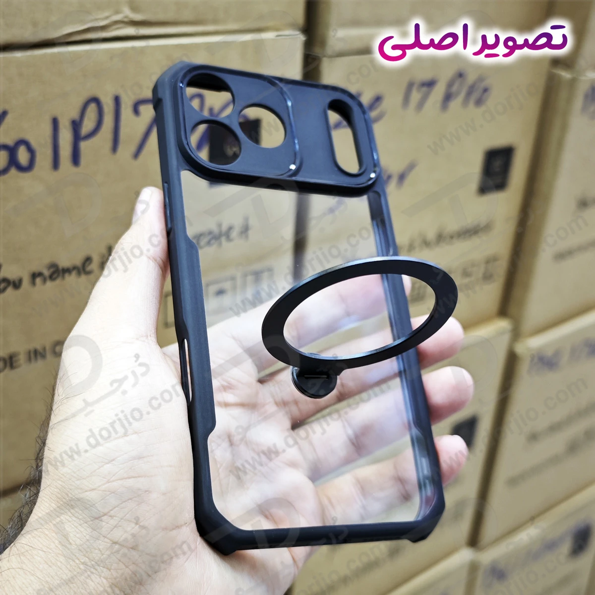خرید گارد شفاف رینگ استند مگ سیف iPhone 17 Pro مارک XUNDD سری Beatle Holder