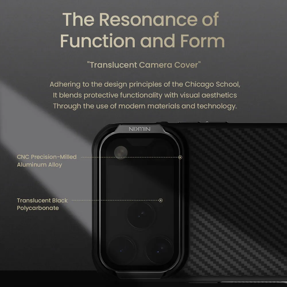 گارد مگنتی کربنی کمرا استند شفاف iPhone 17 Pro مارک نیلکین مدل CarboProp گارد مگنتی کربنی کمرا استند شفاف iPhone 17 Pro مارک نیلکین مدل CarboProp