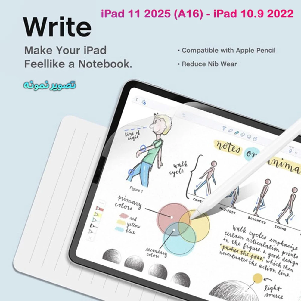 خرید برچسب شفاف صفحه نمایش تبلت iPad 11 2025 ( A16 ) مارک XUNDD مدل Paper Like Film