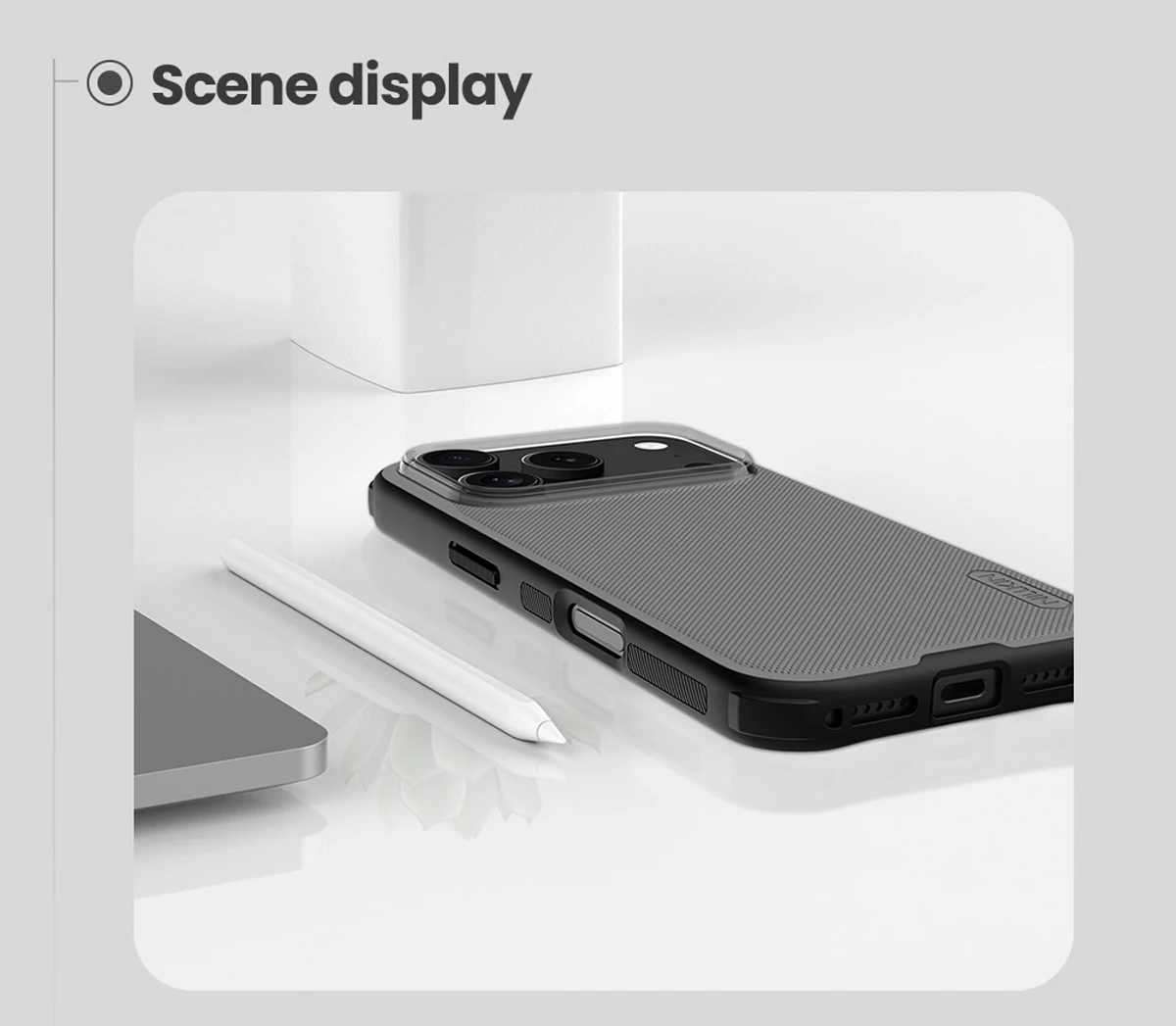 خرید قاب دودی ضدضربه iPhone 17 Pro مارک نیلکین مدل Super Frosted Shield Pro Clear