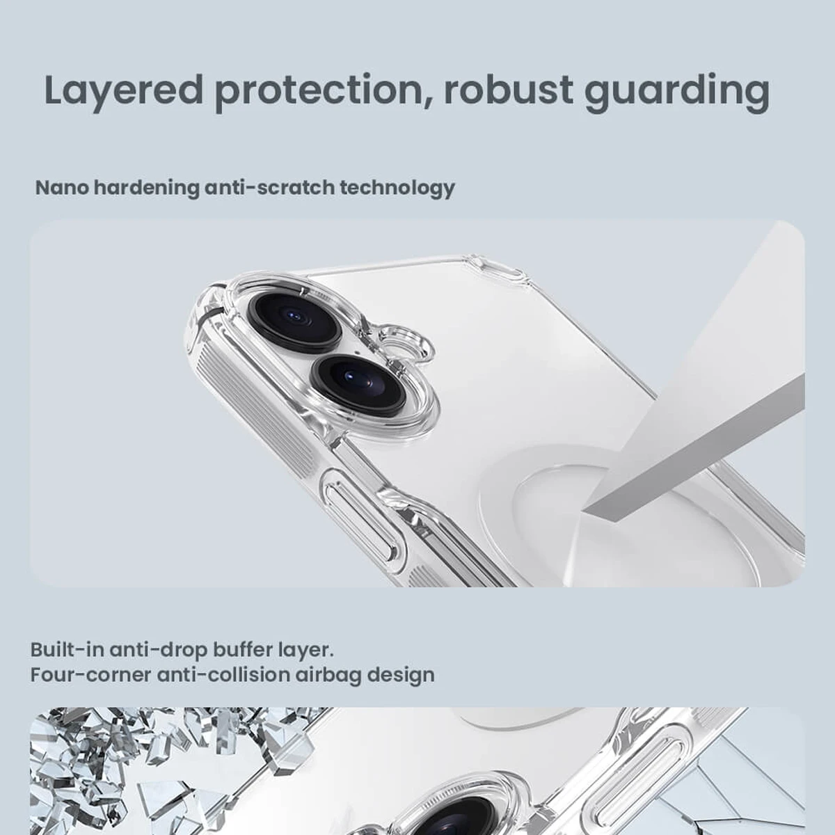 خرید قاب شفاف مگ سیف iPhone 17 مارک نیلکین مدل Nature TPU Pro Magnetic