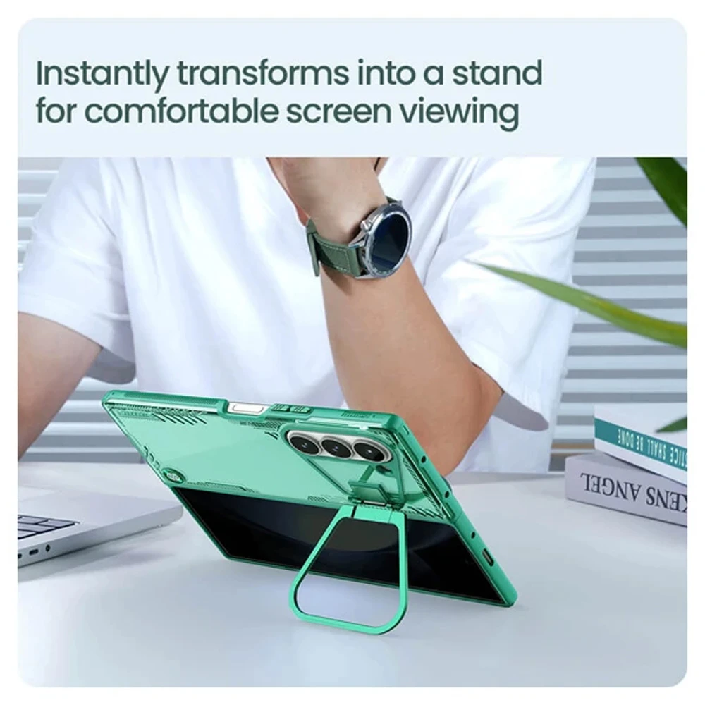 خرید قاب کریستالی استند دار Samsung Galaxy Z Fold 7 مارک نیلکین مدل Iceblade Fold