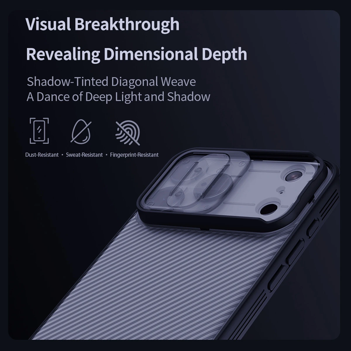 خرید گارد ضد ضربه دودی iPhone 17 Pro Max مارک نیلکین مدل Camshield Pro Clear