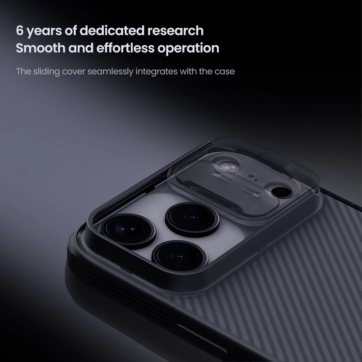 خرید گارد ضد ضربه دودی iPhone 17 Pro Max مارک نیلکین مدل Camshield Pro Clear