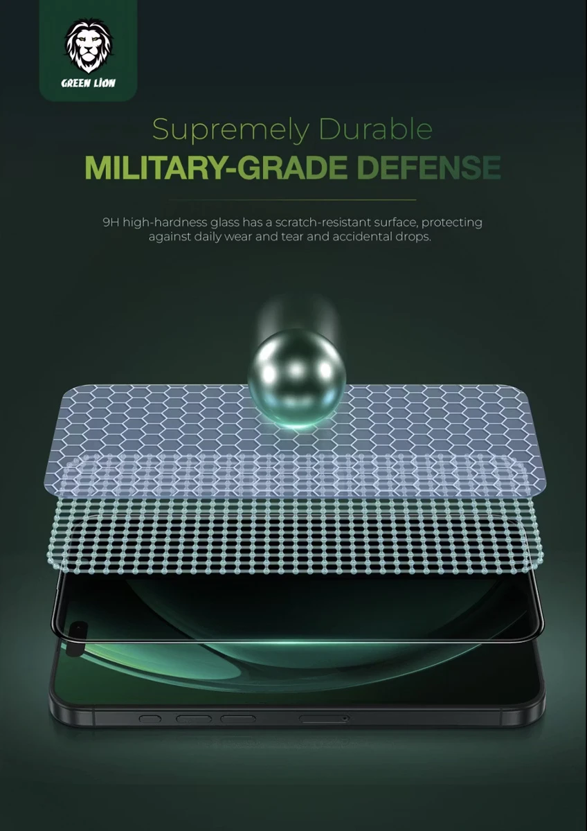 خرید گلس حریم شخصی سیلیکون پلاس iPhone 17 مارک Green Lion مدل 3D Silicone Plus