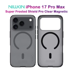 قاب دودی ضدضربه مگ سیف iPhone 17 Pro Max مارک نیلکین مدل Super Frosted Shield Pro Clear Magnetic