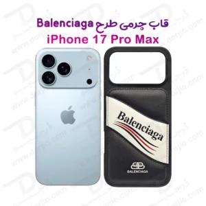 قاب چرمی دو رنگ iPhone 17 Pro Max طرح Balenciaga