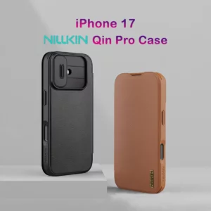 کیف چرمی محافظ دوربین دار iPhone 17 مارک نیلکین مدل Qin Pro