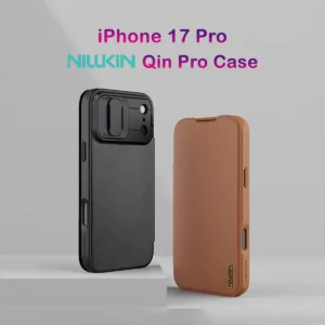 کیف چرمی محافظ دوربین دار iPhone 17 Pro مارک نیلکین مدل Qin Pro