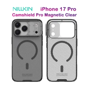 گارد ضد ضربه دودی مگنتی iPhone 17 Pro مارک نیلکین مدل Camshield Pro Magnetic Clear