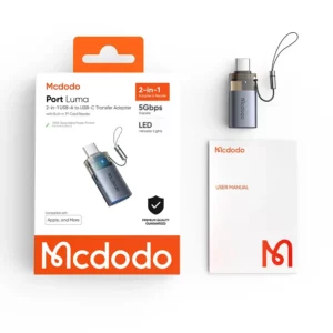 مبدل دوکاره مک‌دودو مدل Mcdodo OT-7600 سری USB-C و USB-A با درگاه کارت حافظه