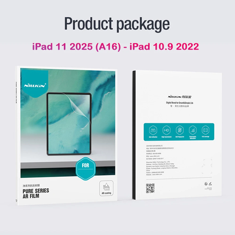 خرید برچسب صفحه نمایش تبلت iPad 11 2025 ( A16 ) مارک نیلکین مدل Pure series AR Film